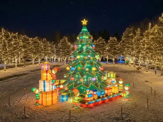 Árbol de Navidad con regalos LED