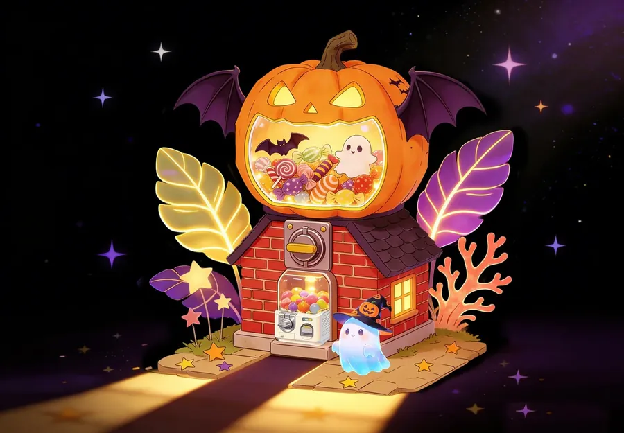 Casa calabaza luminosa LED