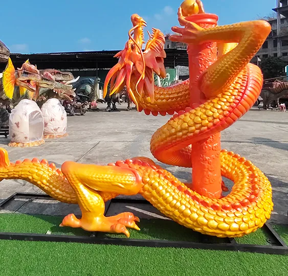 Dragón chino en columna