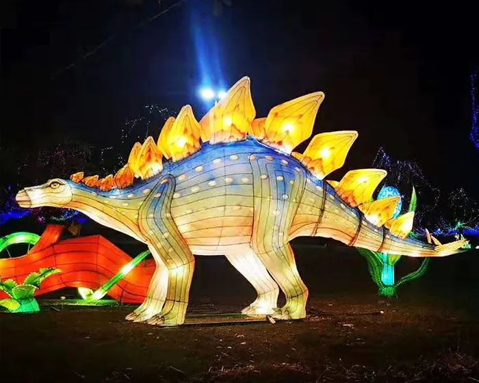 Dinosaurios y dragones luminosos