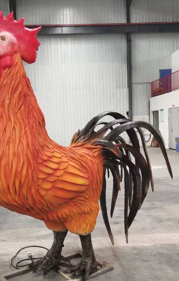 Gallo gigante animatrónico