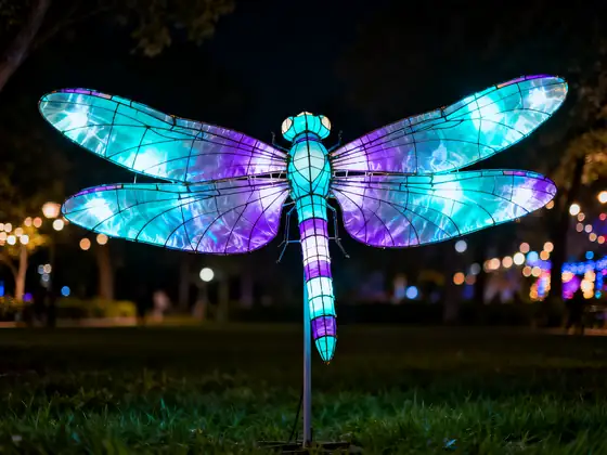 Libélula luminosa LED de grandes alas iridiscentes