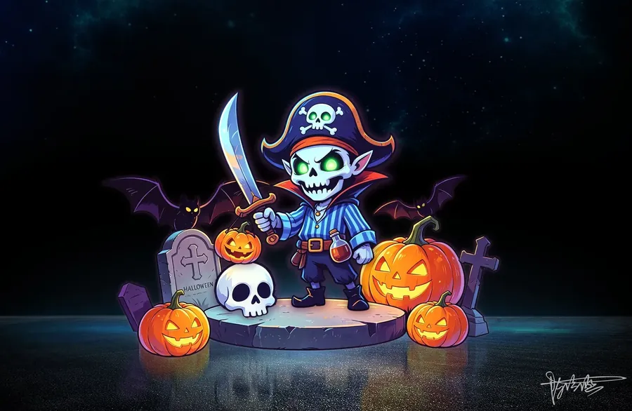 Pirata esqueleto luminoso LED